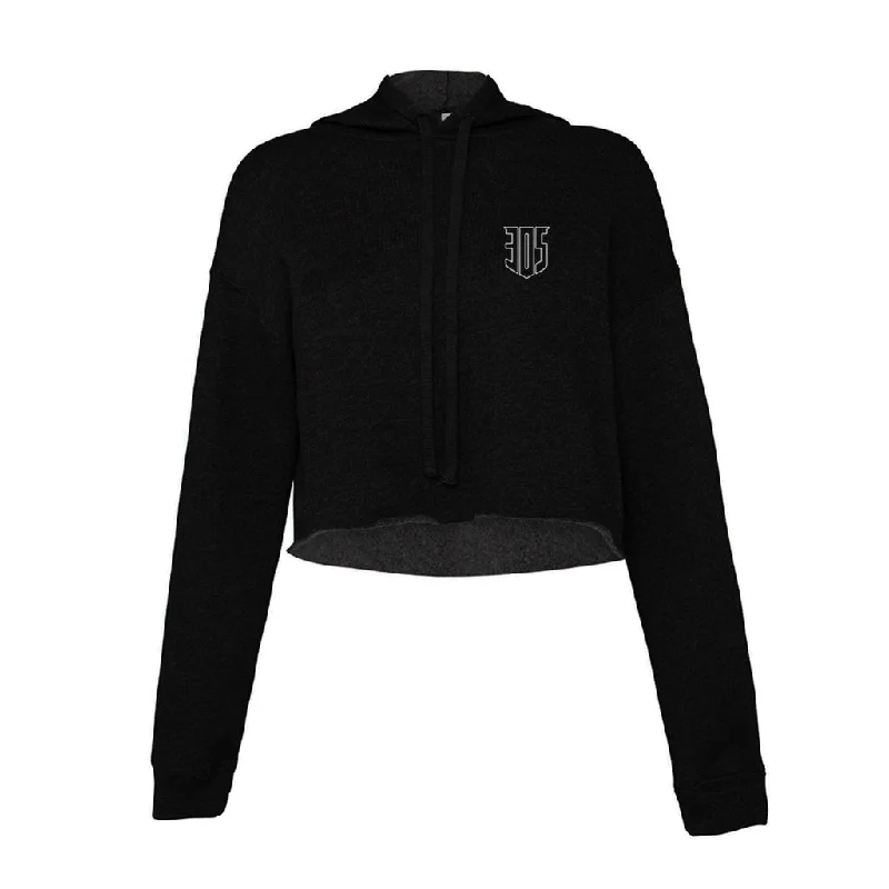 Shield Pure Fleece Cropped Hoody Hoodie with Batwing Sleeves Loose Dramatic