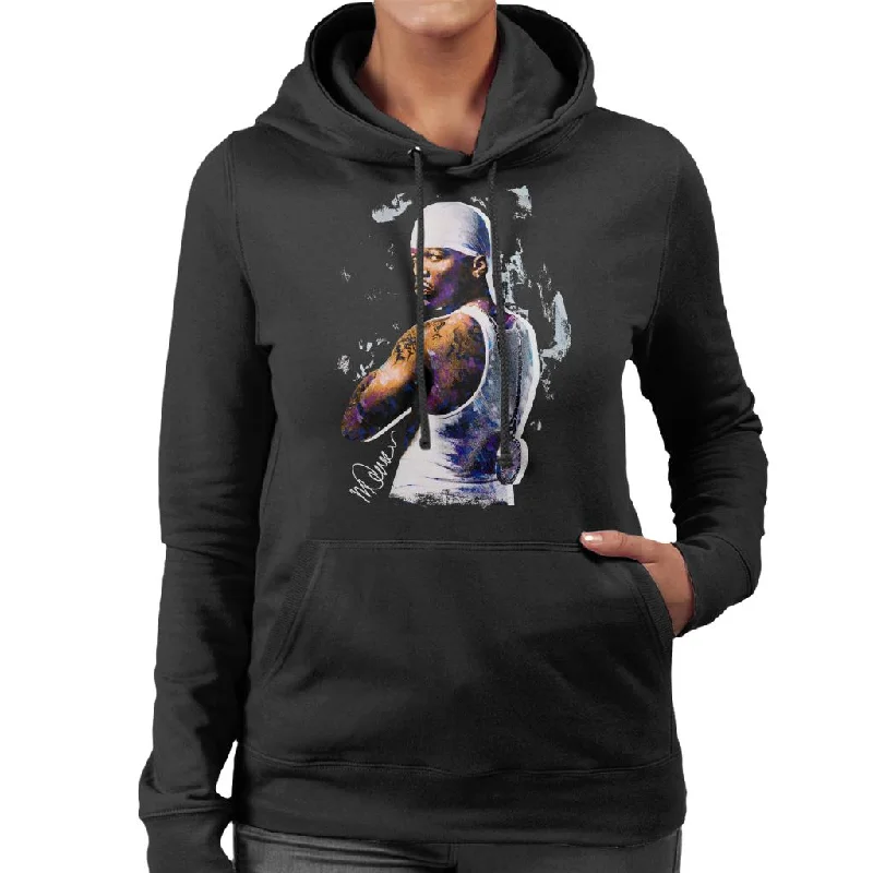 Sidney Maurer Original Portrait Of 50 Cent Bandana Women's Hooded Sweatshirt Hoodie with Contrast Stitching Detailed Premium