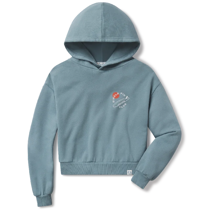 Single Fin Club Crop Hoodie Hoodie with Emblem Brand Identity