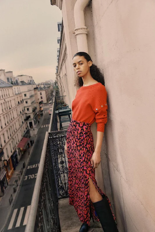 VIZUGI Long Skirt - Tomato midi skirt versatile