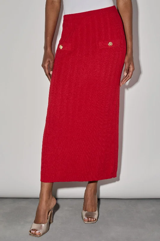 Soft Knit Multi-Stitch Maxi Skirt athletic skirt fit