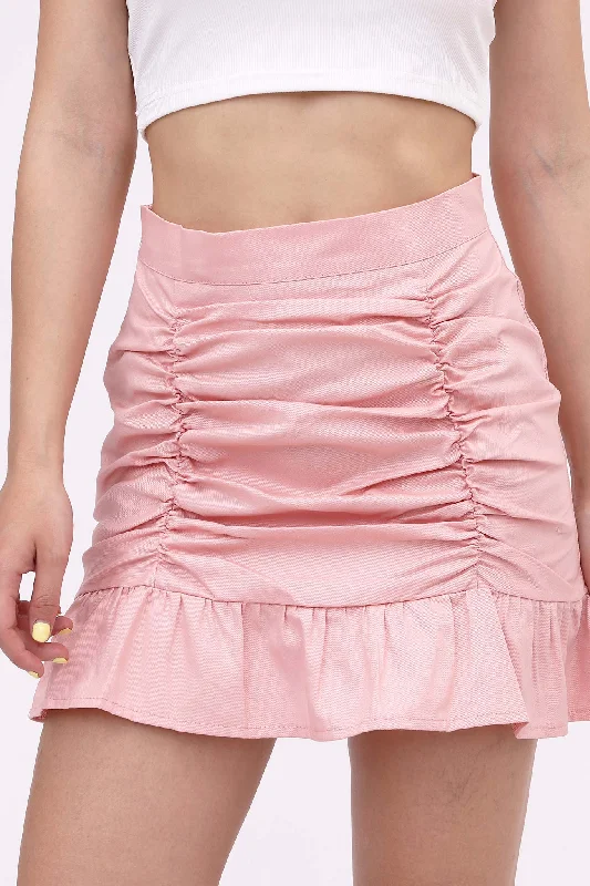BerryBetty - Solid Pleated Ruffled Skirt lightweight skirt design