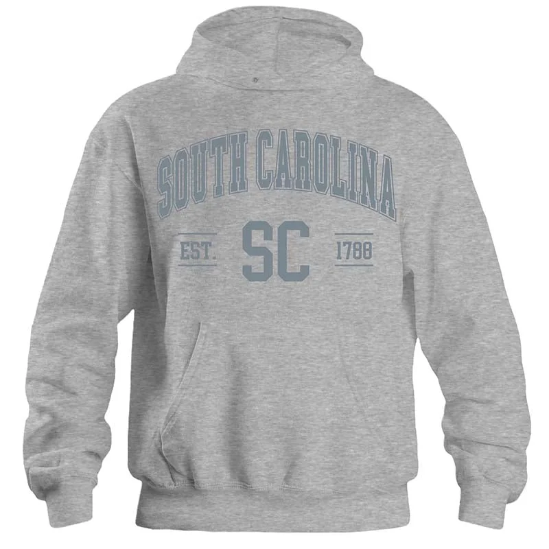 South Carolina Established Hoodie in Heather Grey Hoodie with Contrast Stitching Detailed Premium South Carolina Established Hoodie in Heather Grey Hoodie with Contrast Stitching Detailed Premium