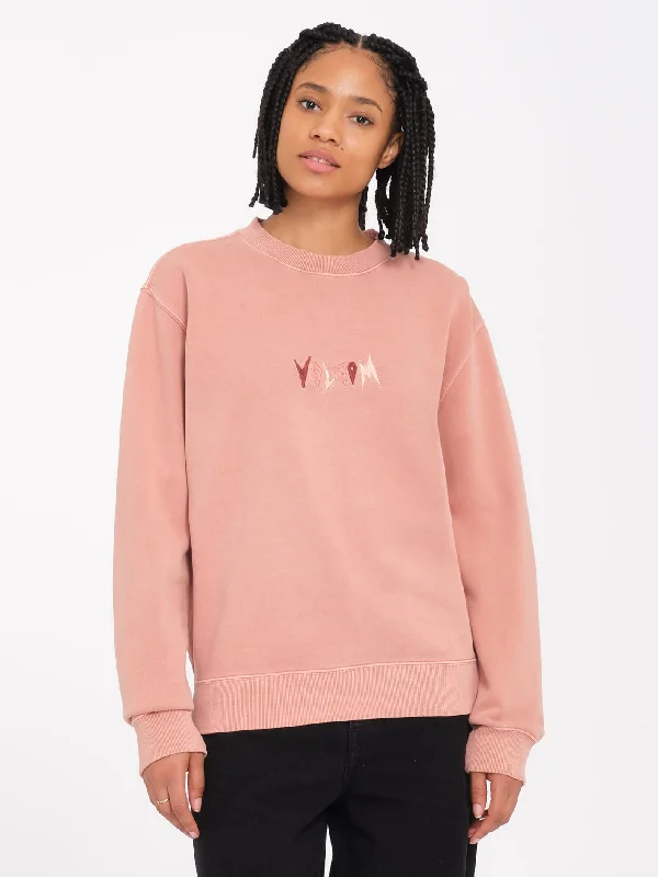 Spikstone Sweatshirt - Mauve Rose Hoodie with Frayed Bohemian Relaxed