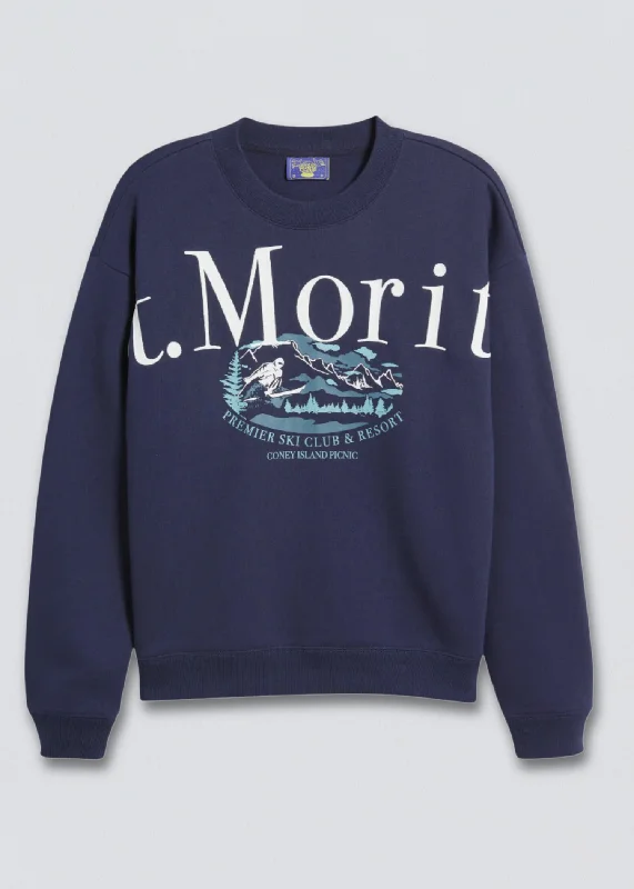 St. Moritz Graphic Sweatshirt Hoodie with Embroidery Detailed Premium