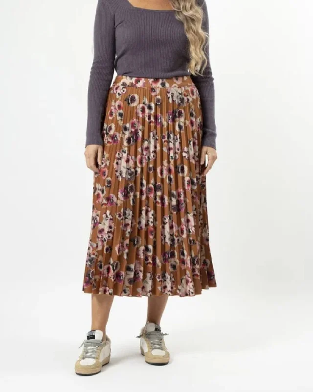 Stella and Gemma Brigette Blurred Blooms Rusk Skirt wool skirt sturdy