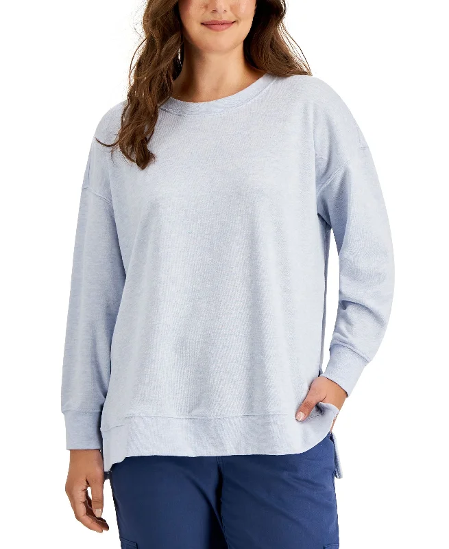 Style & Co Oversized Sweatshirt Hoodie with Mock Neck Collared Structured