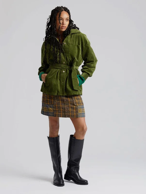 Suki Organic Cotton Flannel Miniskirt Patchwork | Check velvet skirt luxurious