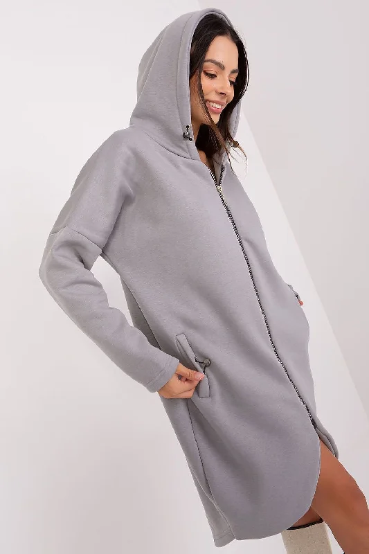 Sweatshirt Rue Paris Hoodie with Hem Ribbing Snug Secure