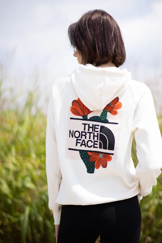 The North Face Brand Proud Hoodie for Women in White | NF0A8B0P-QLI Hoodie with Hem Embroidery Detailed Premium