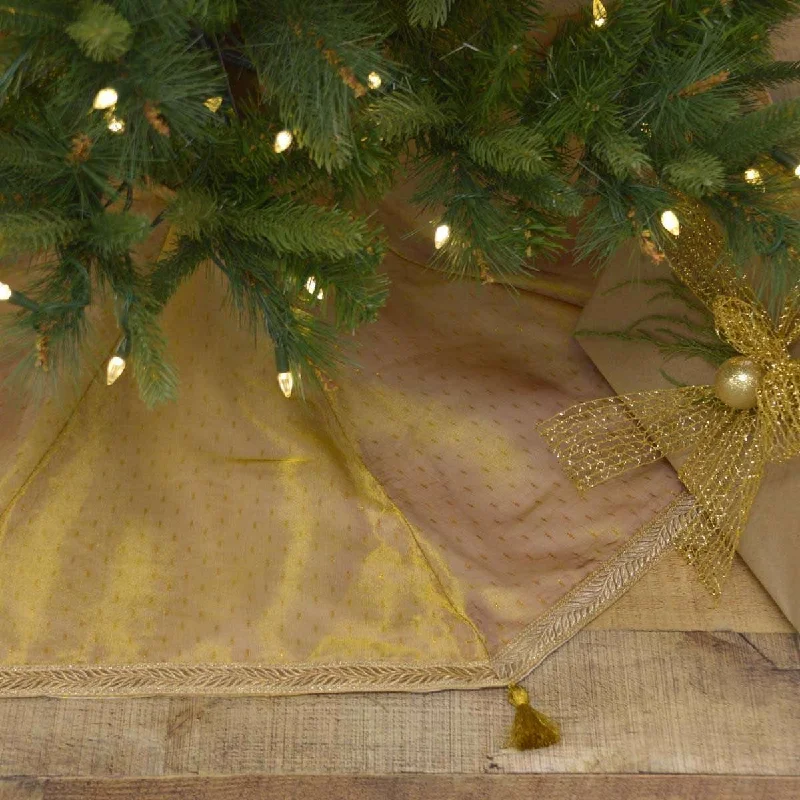 Tinsel Christmas Tree Skirt 48 VHC Brands leather skirt modern