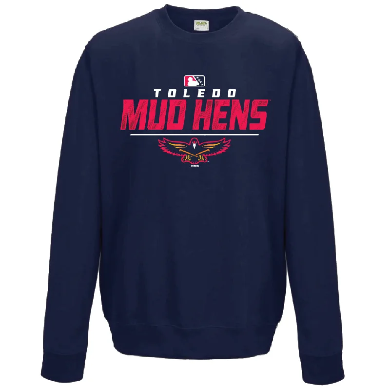 Toledo Mud Hens Real Hen Office Crewneck Sweatshirt Hoodie with Hem Applique Textured Unique