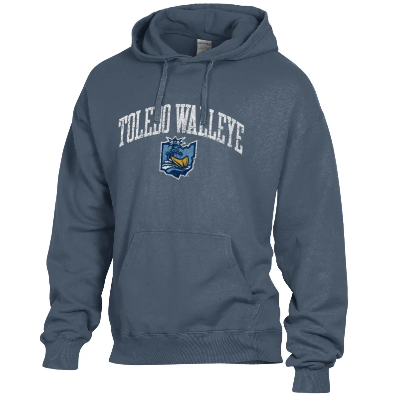 Toledo Walleye Lighthouse Comfort Wash Hooded Sweatshirt Hoodie with Tied Waist Feminine Flattering