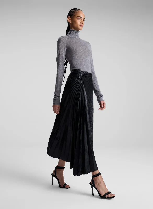 Tracy Textured Vegan Leather Skirt silk skirt smooth