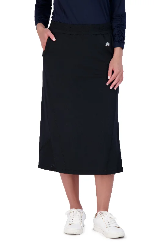 Travel Skirt 26" - Black chiffon skirt flowing