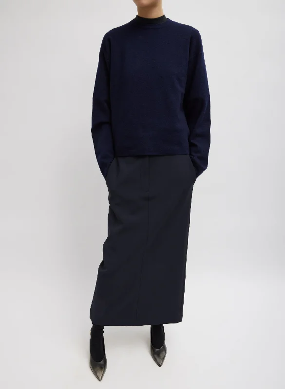 Tropical Wool Maxi Trouser Skirt wool skirt breathable