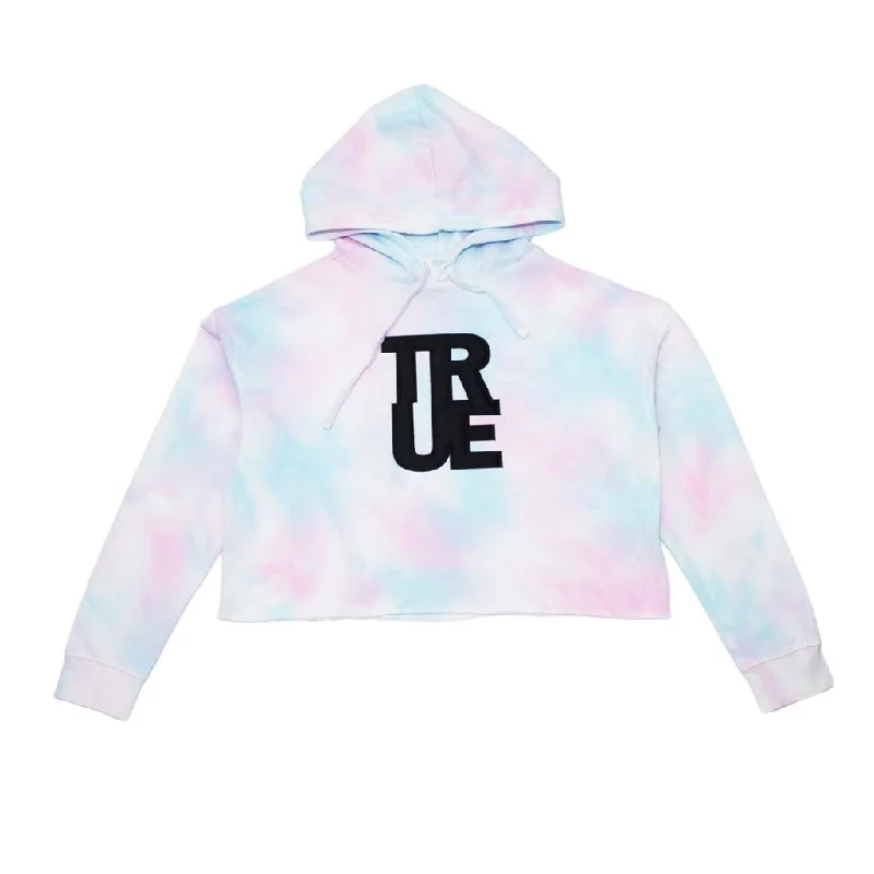 True Womens Logo Crop Hoodie Candy Hoodie with Hem Contrast Bold Stylish