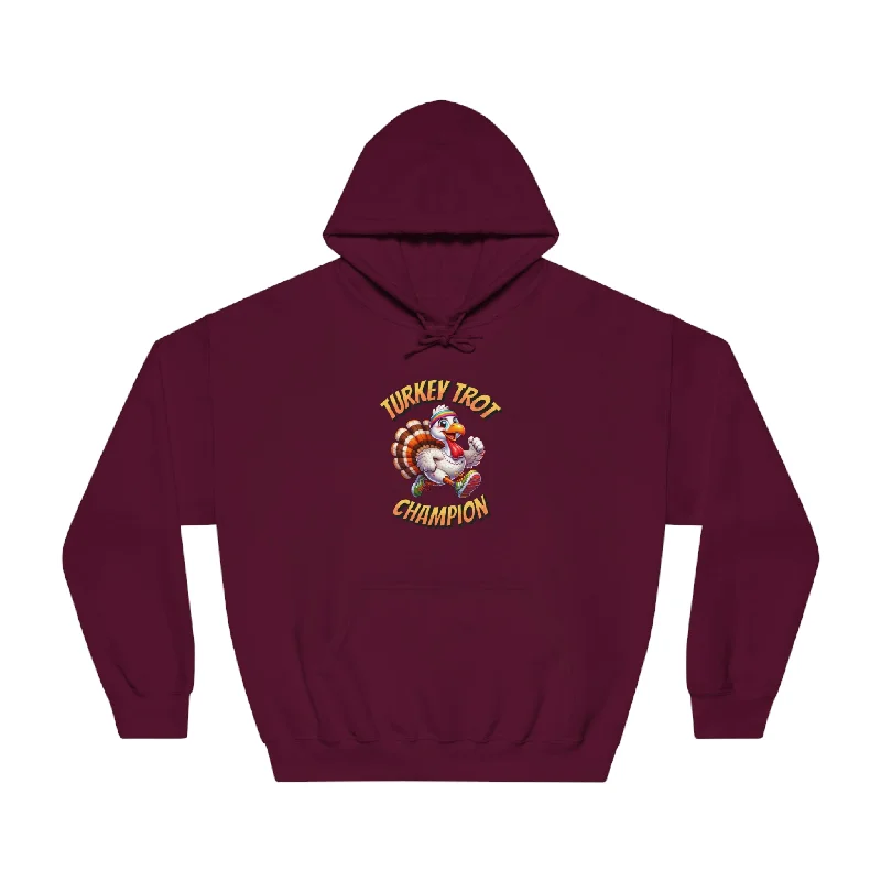 Turkey Trot Champion - Sprinting Turkey - Unisex DryBlend® Hooded Sweatshirt Hoodie with Print Artistic Unique Turkey Trot Champion - Sprinting Turkey - Unisex DryBlend® Hooded Sweatshirt Hoodie with Print Artistic Unique