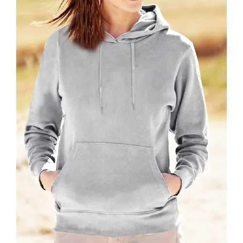 Casual Hooded Long Sleeve Solid Color Pocket Design Women's Hoodie - Light Gray M Hoodie with Ribbed Neckline Snug Warm Casual Hooded Long Sleeve Solid Color Pocket Design Women's Hoodie - Light Gray M Hoodie with Ribbed Neckline Snug Warm