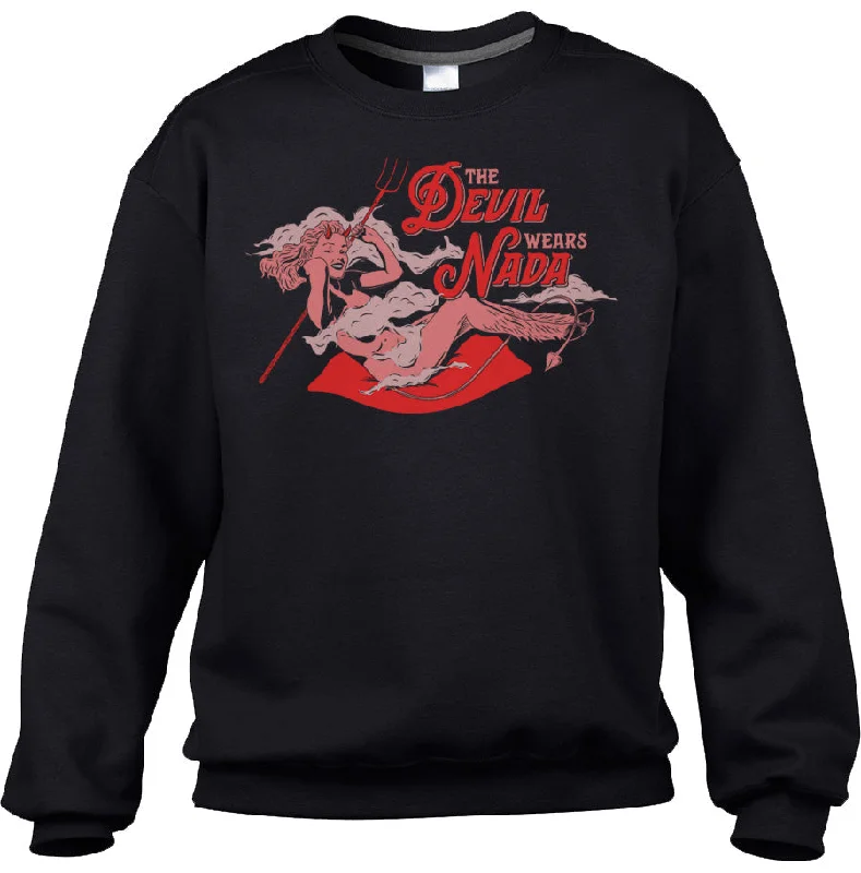 Unisex The Devil Wears Nada Sweatshirt Hoodie with Stripes Bold Sporty