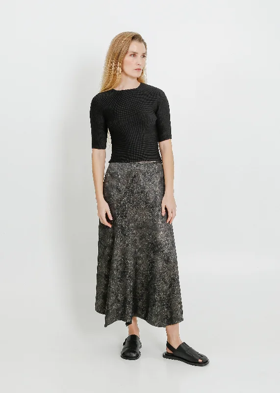 VALENCIA SKIRT / BLACK-BONE velvet skirt rich