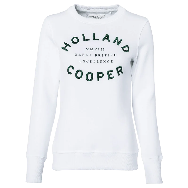 Holland Cooper Varsity Crew Sweatshirt Hoodie with Fur Luxurious Winter