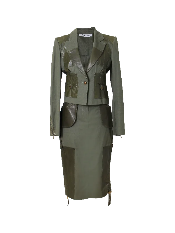 Vintage Christian Dior Skirt Set elastic waist skirt