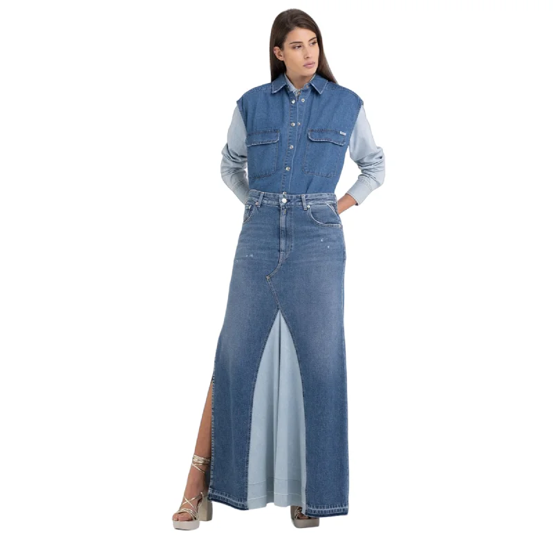 Replay Women's Denim Long Skirt corduroy skirt cozy