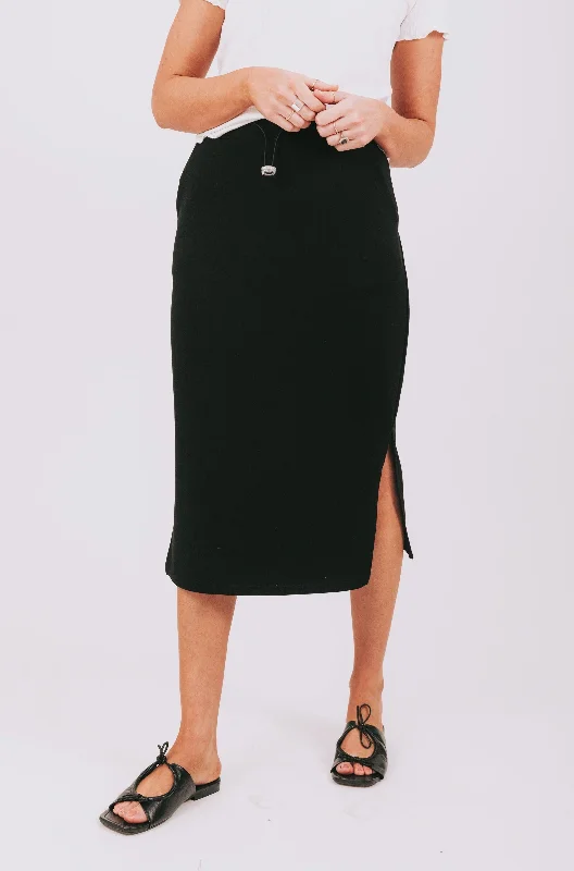 Watch Me Work Midi Skirt cashmere skirt rich