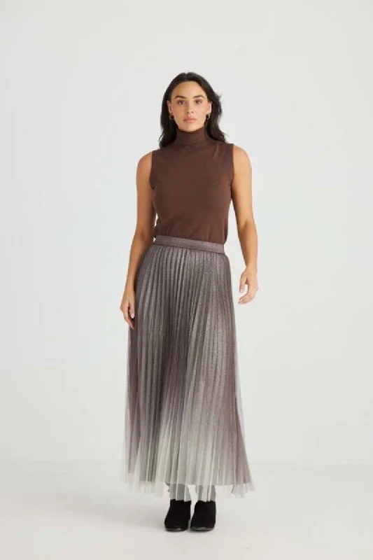 West End Skirt in Chocolate Ombre BT24285-1 by Brave + True linen skirt airy