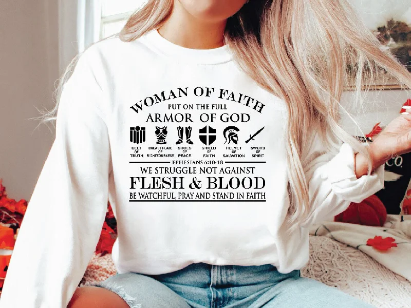 Woman of Faith - Unisex Sweatshirt Hoodie with Embroidery Detailed Premium