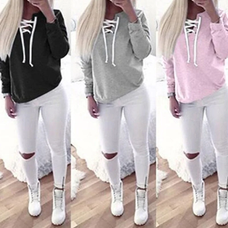 Women Fashion  Casual Sweatshirt  Solid Color Top Full Length Long Sleeve Hoodie Hoodie with Magnetic Closure Innovative Modern