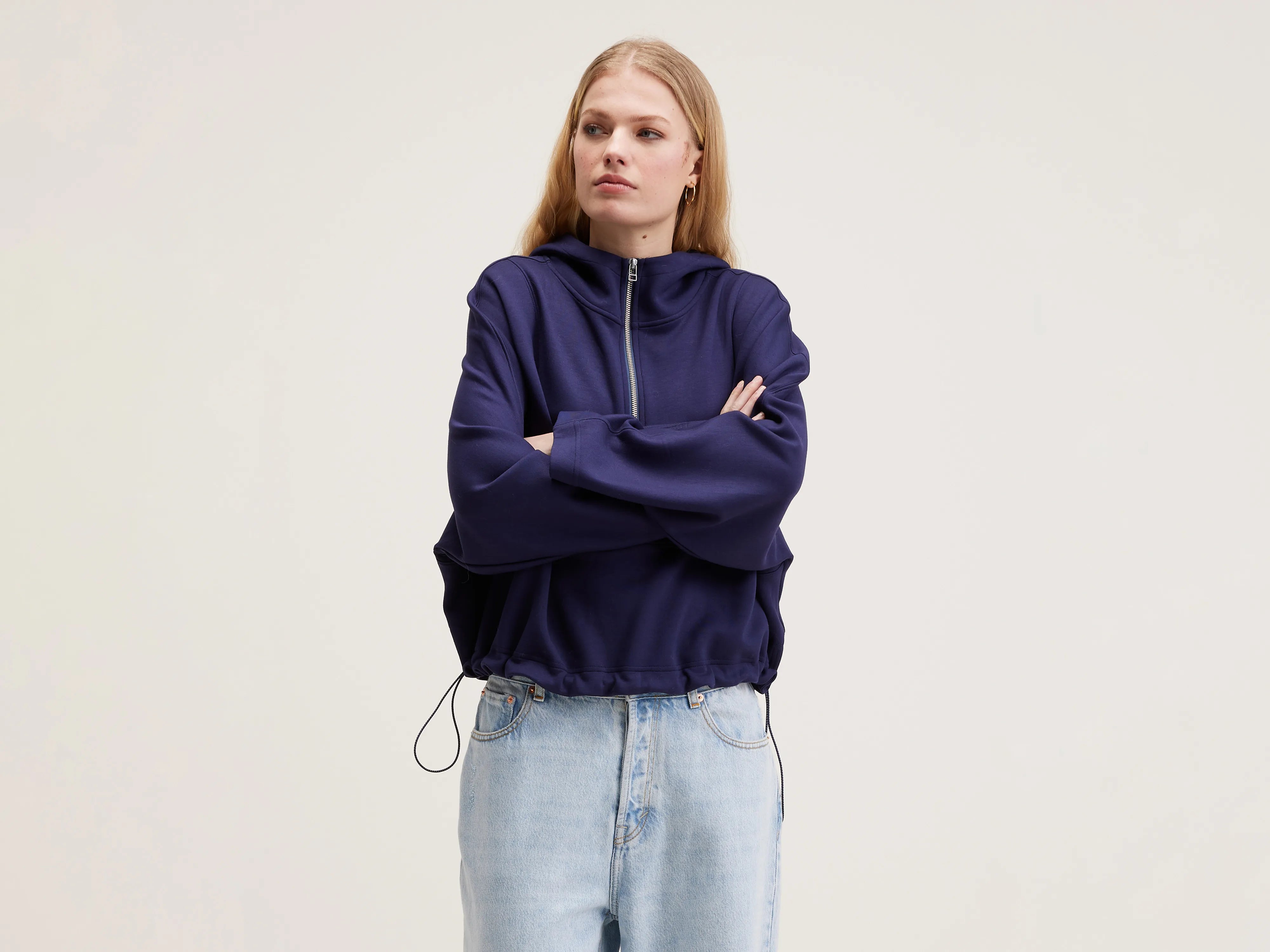 Tates wide-sleeve hoodie (242 / W / NAVAL) Hoodie with Pastel Soft Subtle