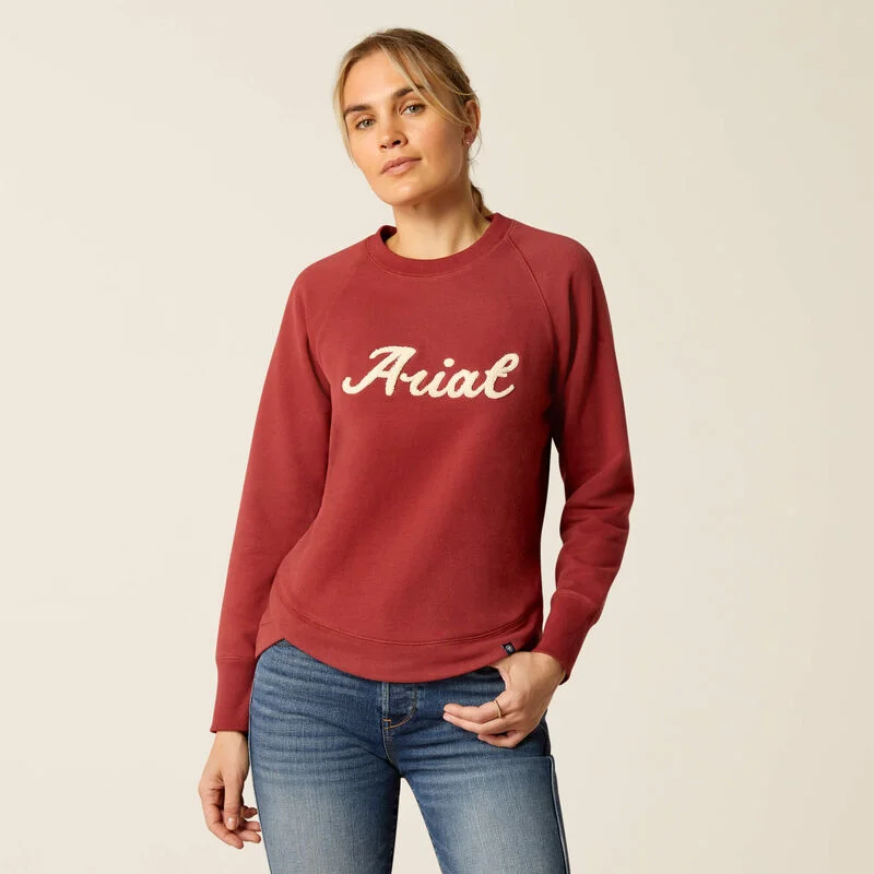 Women's Ariat Benicia Sweatshirt - Burnt Russet Hoodie with Logo Branding Identity