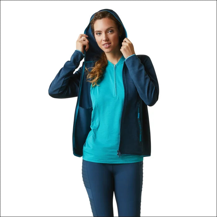 Womens Byron Full Zip Hoodie - D. Petroleum Hoodie Sweatshirt Pullover