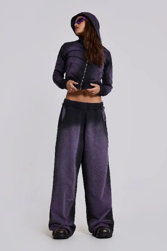Deep Purple Fade Mini Monster Hoodie Hoodie with Metallic Shiny Futuristic