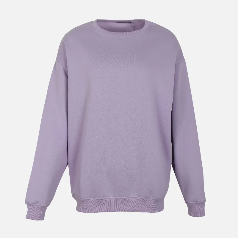 WOMEN FLEECE OVERSIZED LONG SWEATSHIRT Hoodie with Front Slit Layering Stylish