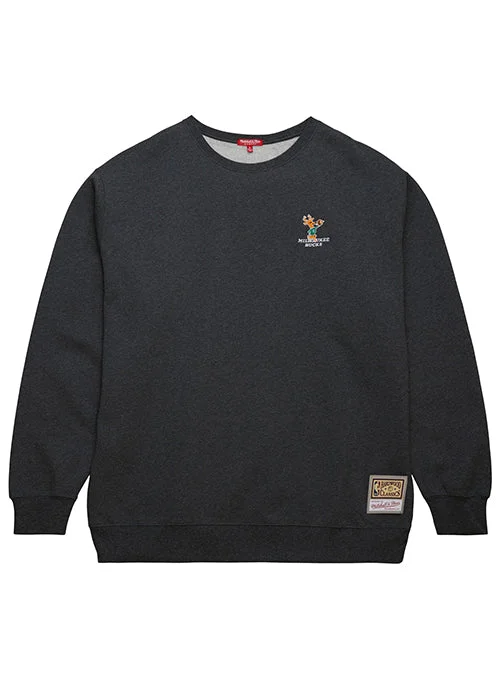 Women's Mitchell & Ness HWC '68 Milwaukee Bucks Oversized Crewneck Sweatshirt Hoodie with Drawstring Waist Adjustable Fitted Women's Mitchell & Ness HWC '68 Milwaukee Bucks Oversized Crewneck Sweatshirt Hoodie with Drawstring Waist Adjustable Fitted