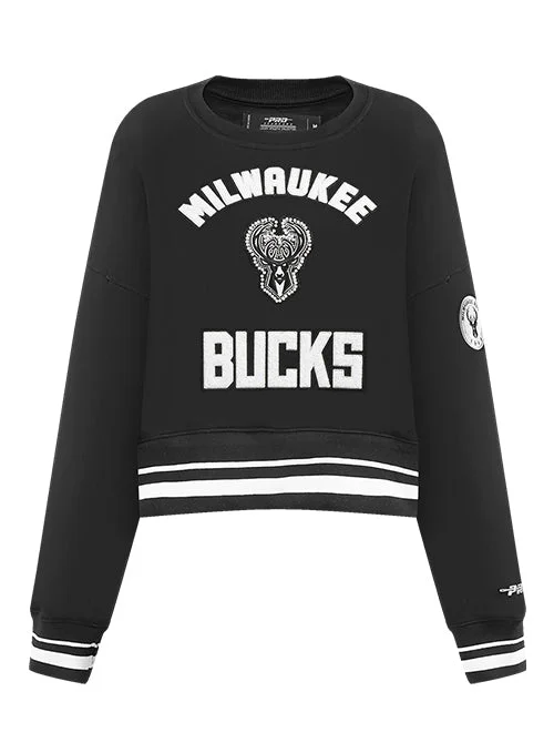 Women's Pro Standard Pearls Milwaukee Bucks Crewneck Sweatshirt Hoodie with Camouflage Military Edgy