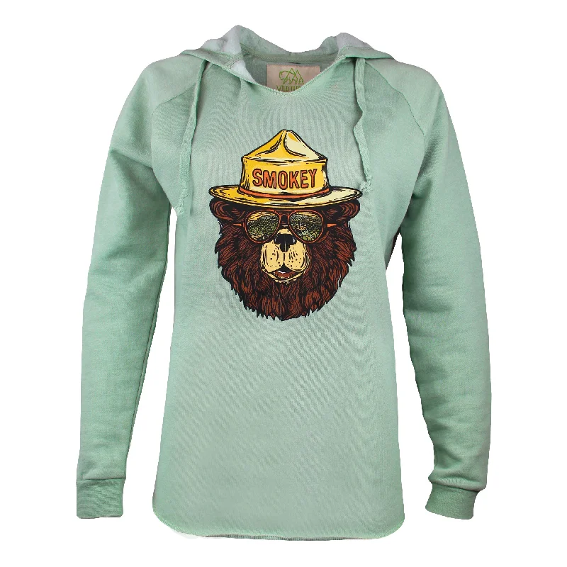 Smokey The Groovy Bear Women's Cut Hoodie Zip Hoodie Drawstring Kangaroo Pocket