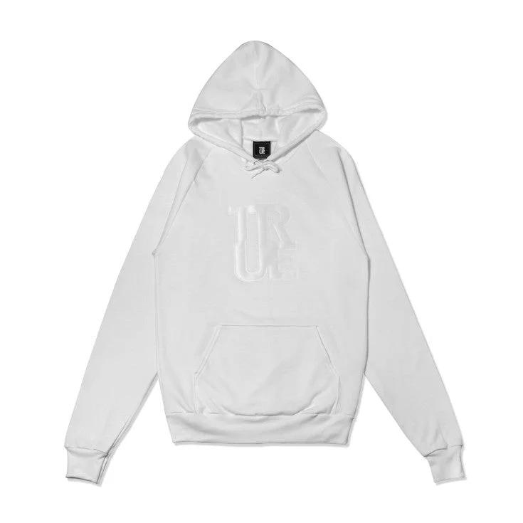 Womens True Logo Hoodie White Hoodie with Emblem Brand Identity