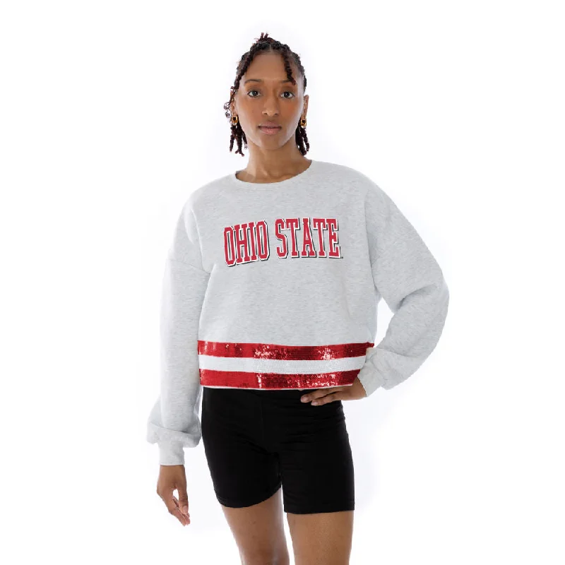 Women's Victory Vibes Crew Sweatshirt Hoodie with Drawcord Adjustable Secure