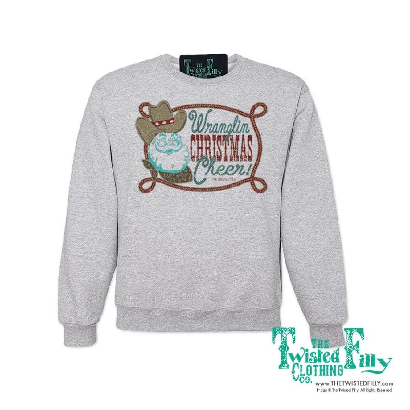 Wranglin' Christmas Cheer - Adult Unisex Sweatshirt - Assorted Colors Hoodie with Neon Bright Vibrant Wranglin' Christmas Cheer - Adult Unisex Sweatshirt - Assorted Colors Hoodie with Neon Bright Vibrant