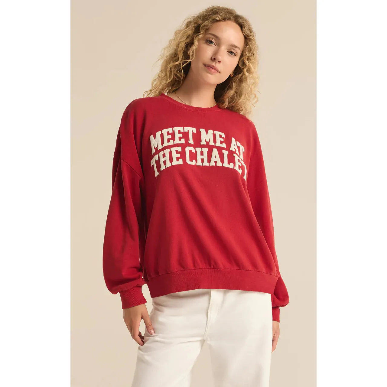 Z Supply Chalet Sunday SweatShirt Hoodie with Print Artistic Unique