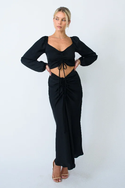 Ziggy Skirt in Black wool skirt warm